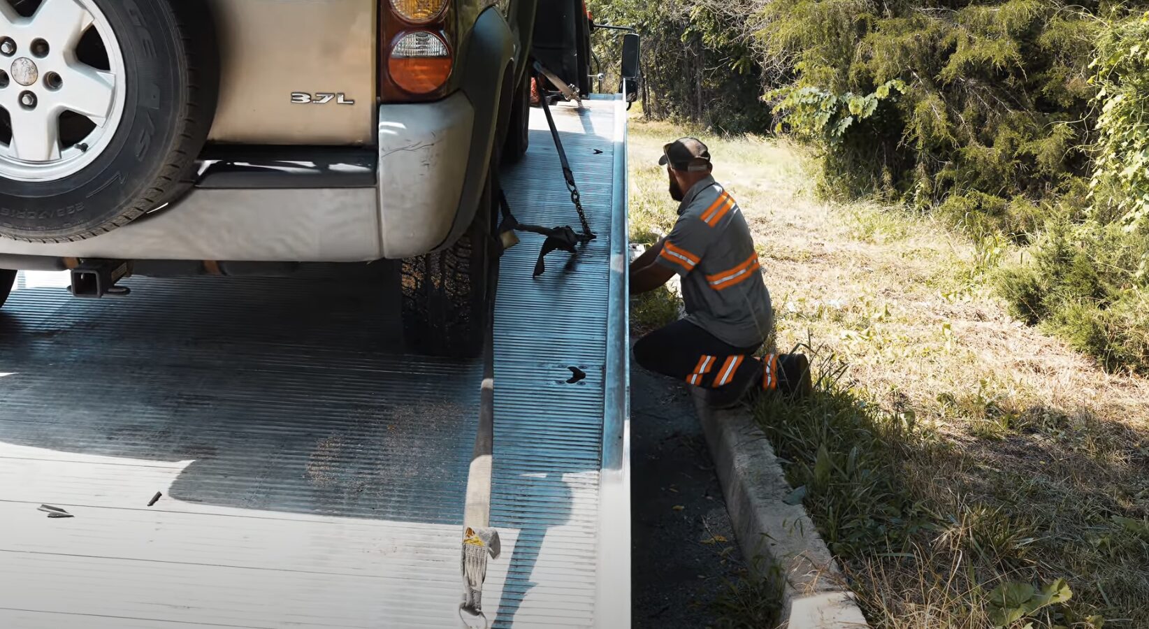 Professional emergency towing service in action - Woonsocket Towing Service